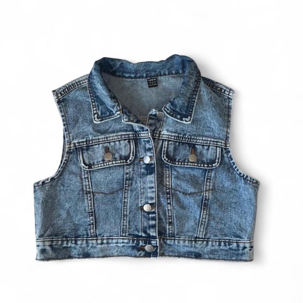 SHEIN Blue Denim Vest